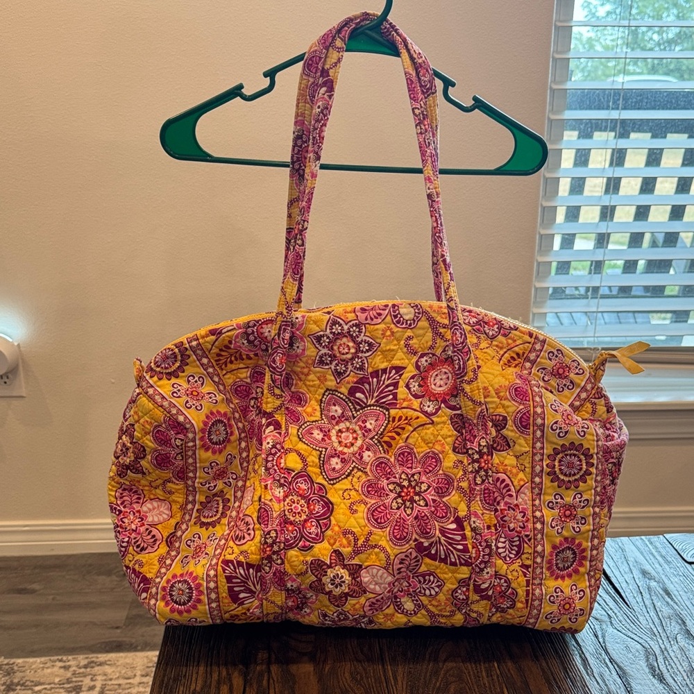 Vera Bradley duffle bag. Floral Yellow, Pink, and Red